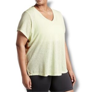 ATHLETA Breezy V-Neck Tee - Tequila Green Plus 1X